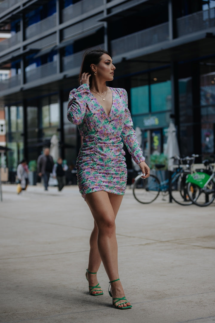 Robe courte fleurie Lana