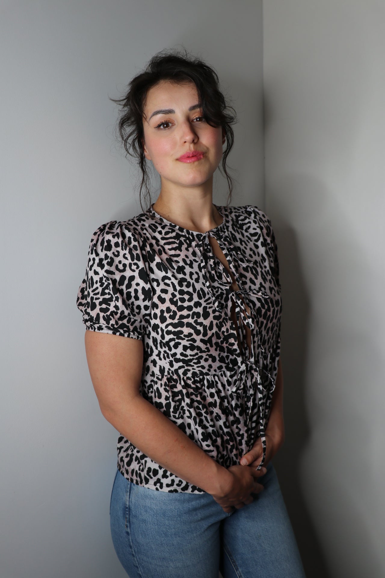 Chemise à noeuds léopard Leyla