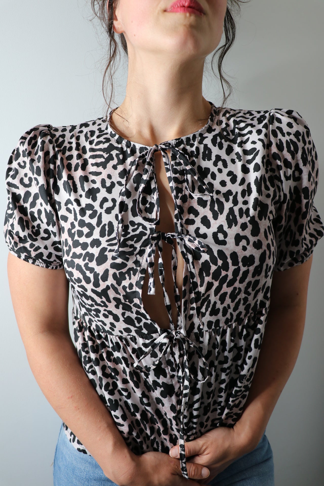 Chemise à noeuds léopard Leyla