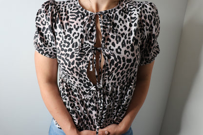Chemise à noeuds léopard Leyla