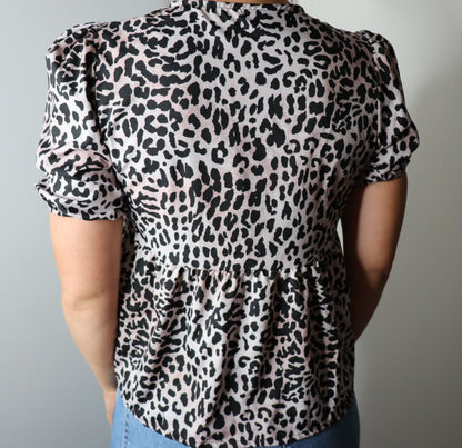 Chemise à noeuds léopard Leyla