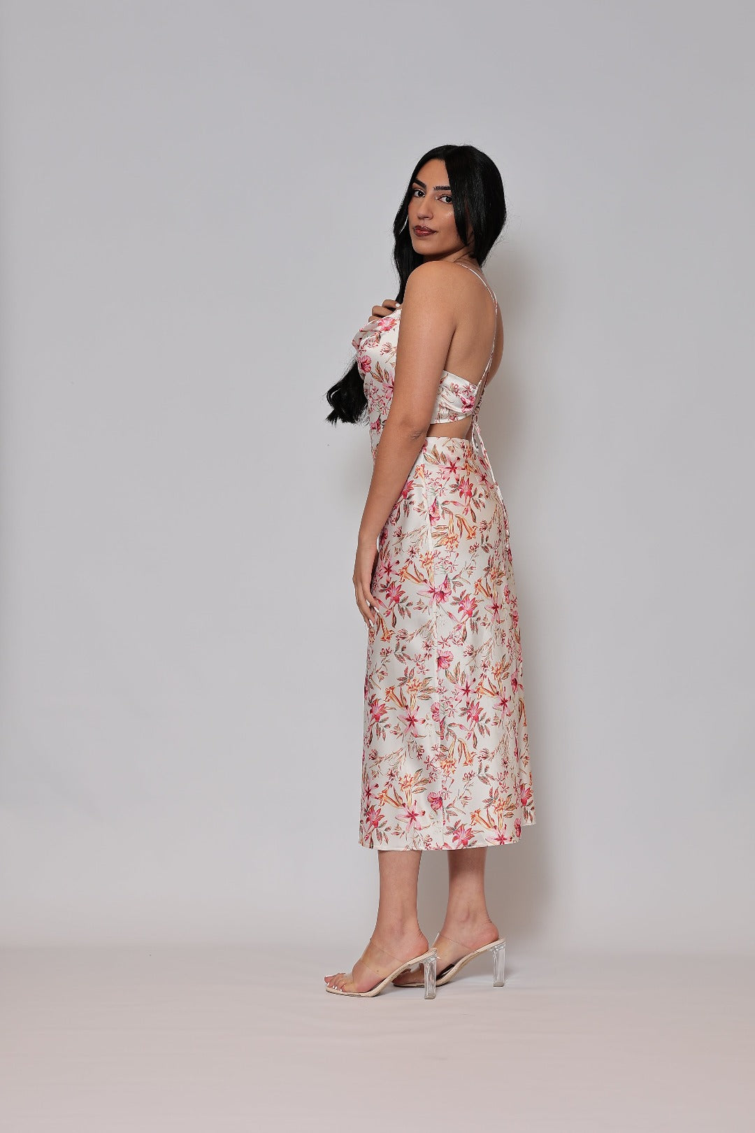 Robe longue en satin Tara