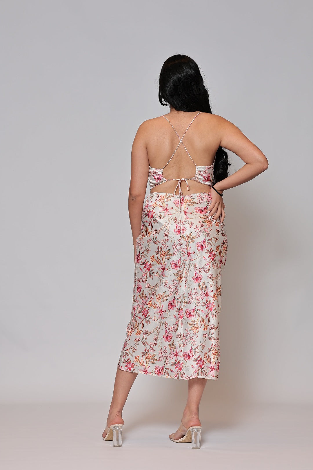 Robe longue en satin Tara