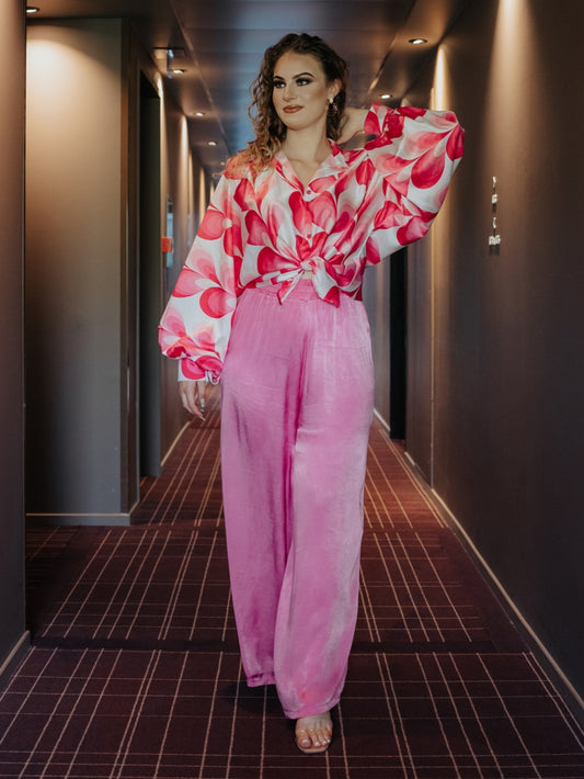 Pantalon large Rosa